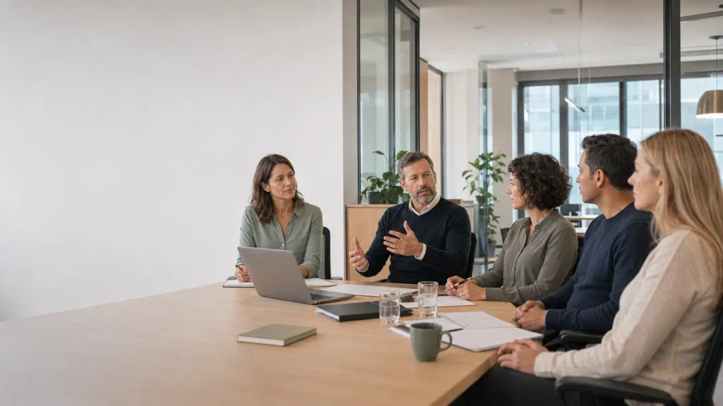 HR- und BGM-Verantwortliche besprechen Maßnahmen für den Arbeitsalltag